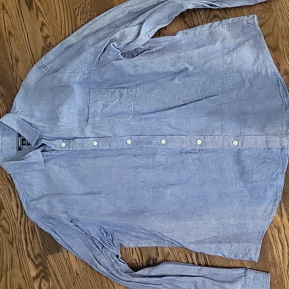 Land's End Blue Linen Shirt
